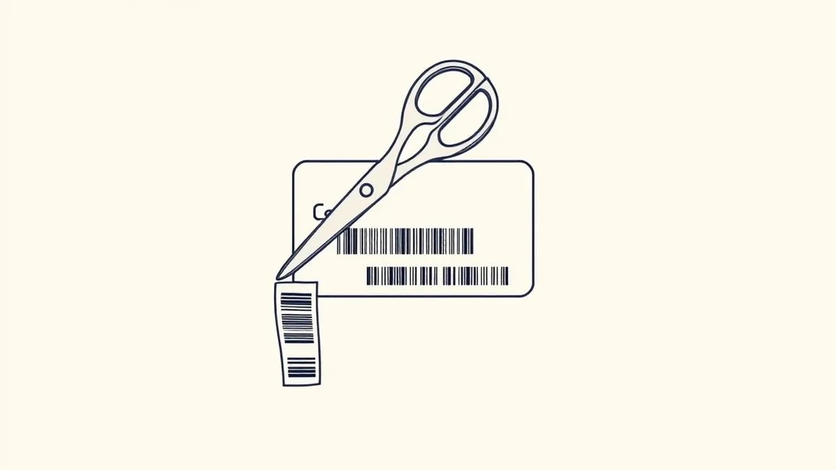 Illustration: A single retail gift card lies flat on a plain surface.